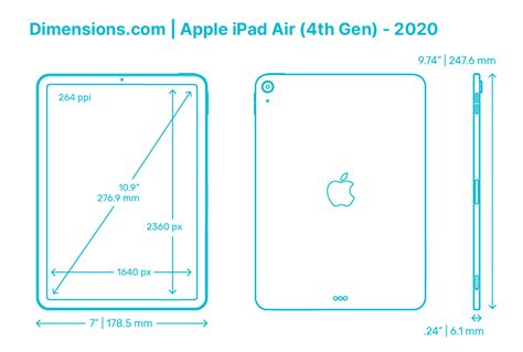 Apple Ipad Air 4Th Gen 2020 Dimensions Drawings Dimensions Com Apple Ipad Air 4Th Gen 2020 Dimensions Drawings Dimensions Com