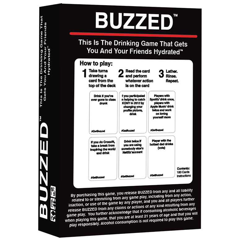 Buzzed Hydrated Edition Board Game Supply