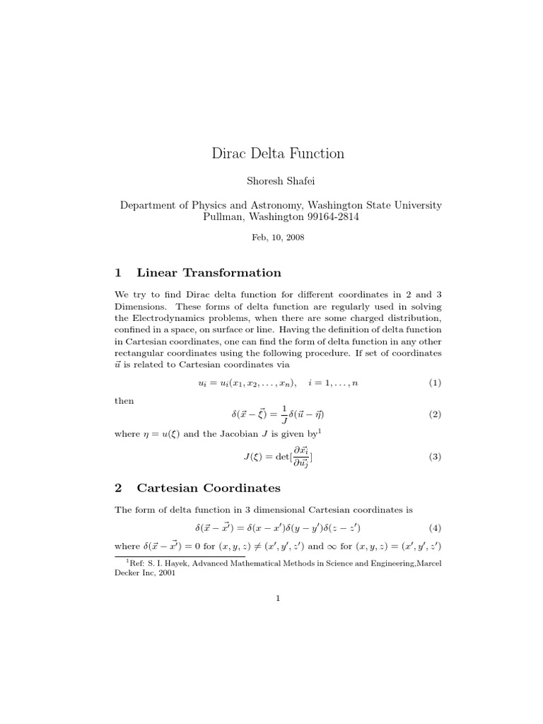 Dirac Delta Function