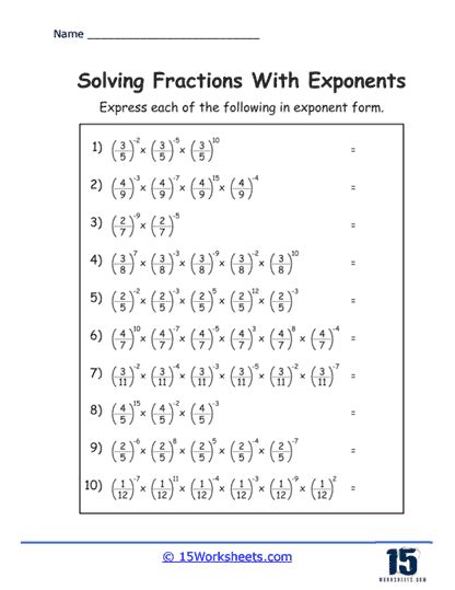 Exponents With Fractional Bases Worksheets 15 Worksheets Com Exponents With Fractional Bases Worksheets 15 Worksheets Com