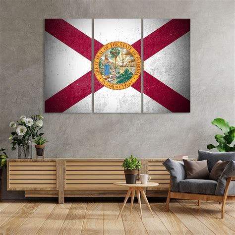 Florida Flag Canvas Florida State Flag Print Florida Flag Etsy