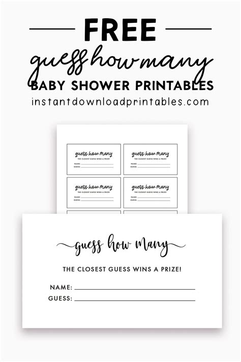Guess How Many Free Printable Guess How Many Free Printable
