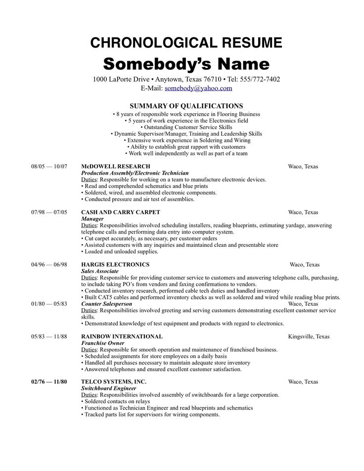 How To Chronologically Order A Resume How To Chronologically Order A Resume