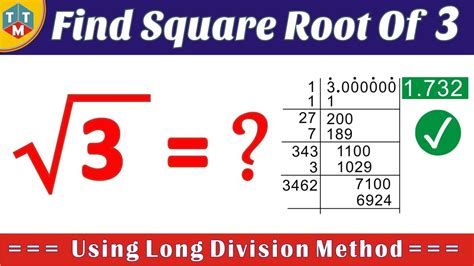 How To Find Out Square Root Of 3 Square Root Of 3 By Long Division How To Find Out Square Root Of 3 Square Root Of 3 By Long Division