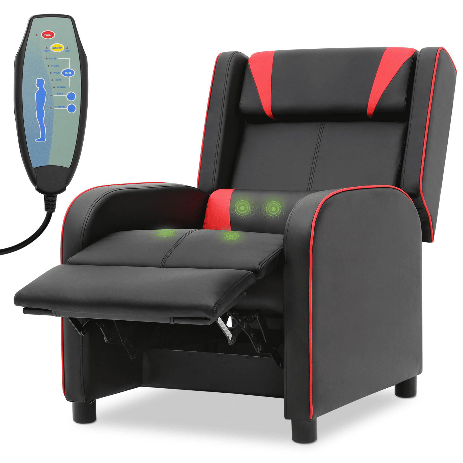Magshion Massage Gaming Chair Recliner With Remote Pu Leather Video