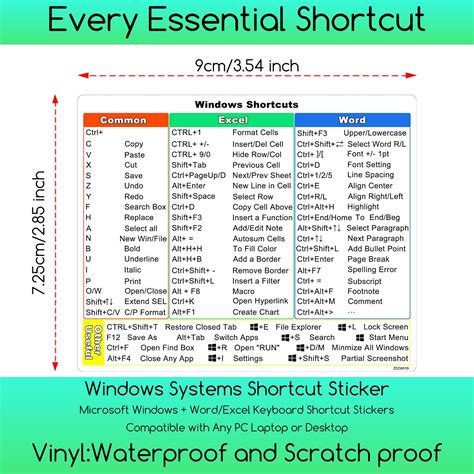 Microsoft Windows 10 11 Shortcuts Vinyl Sticker For Any Pc Shortcut Stickers Microsoft Windows 10 11 Shortcuts Vinyl Sticker For Any Pc Shortcut Stickers