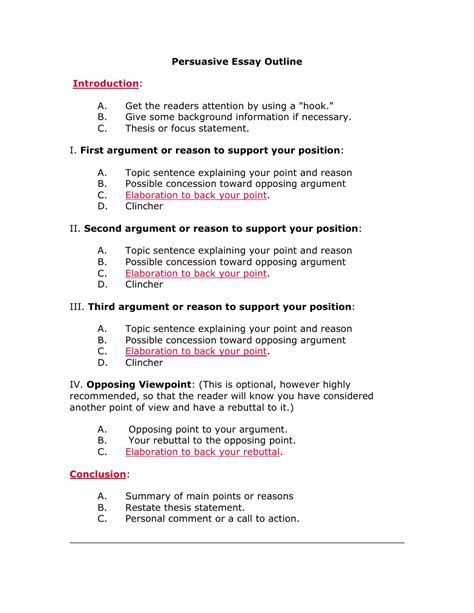 Mastering the Basics: Persuasive Essay Outline for Beginners