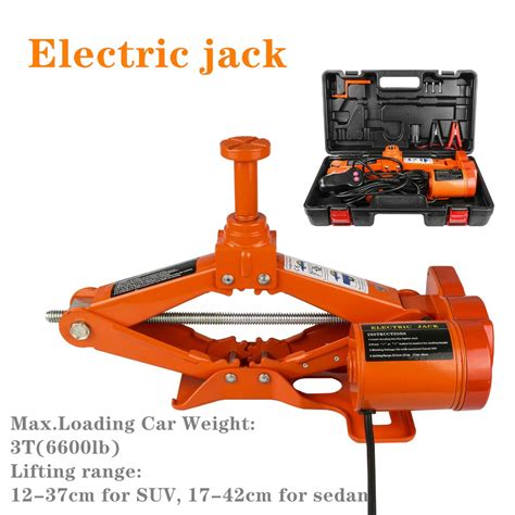 Portable 12V Car Jack 3Ton Electric Jack Auto Lift Vicedeal