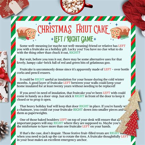 Right Left Christmas Game Funny Fruitcake Story Pass The Etsy Right Left Christmas Game Funny Fruitcake Story Pass The Etsy