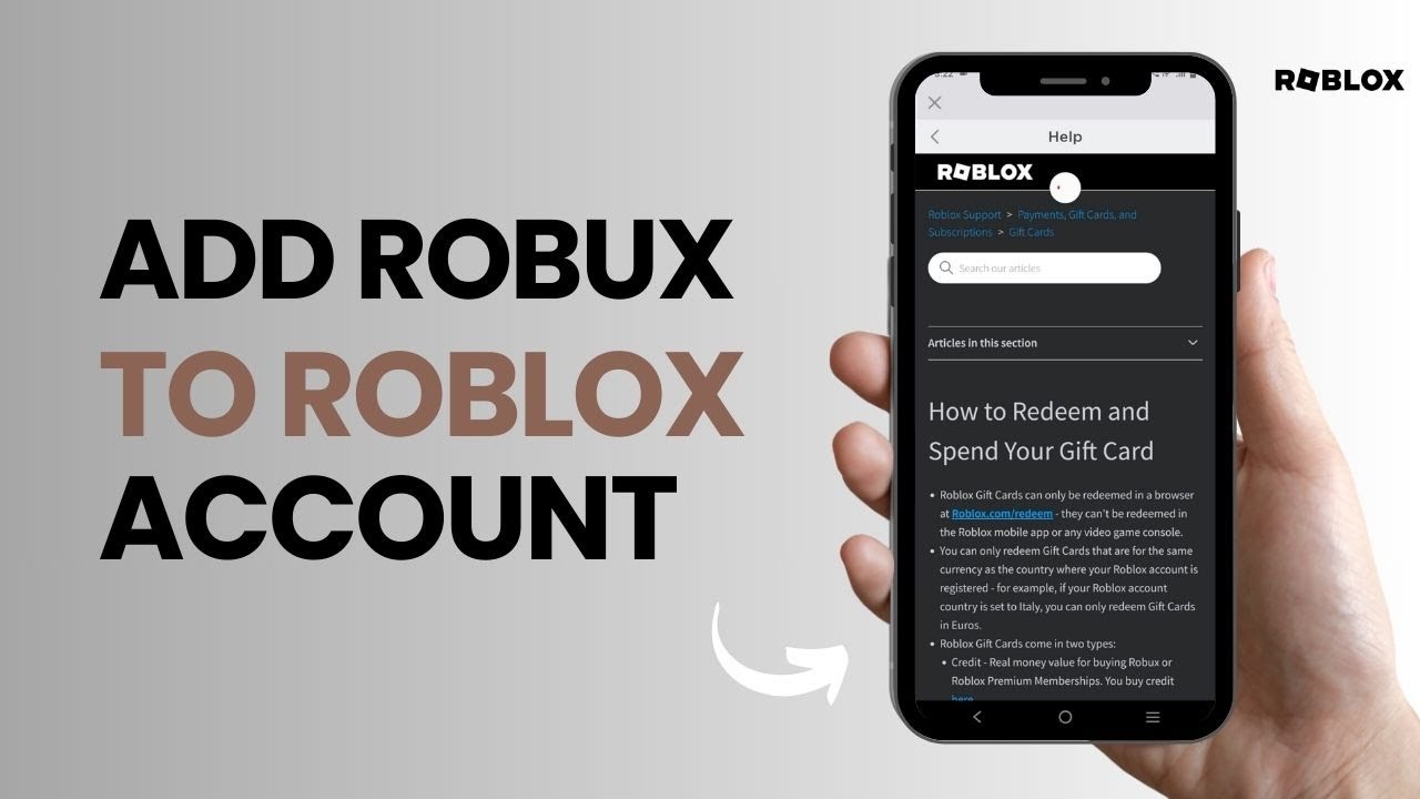Add Robux to Roblox Account