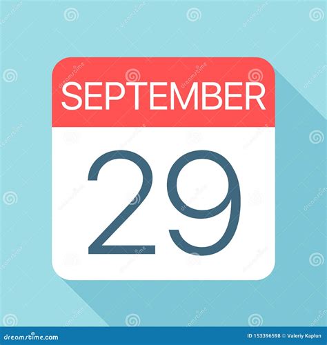 Septiembre 29 Calendar Icon September 29 Vector Illustration Of