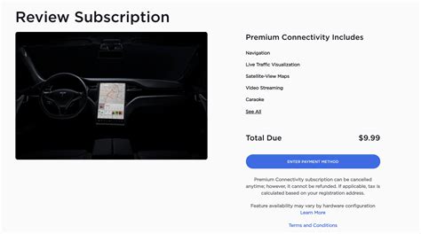 Tesla Premium Connectivity Subscription