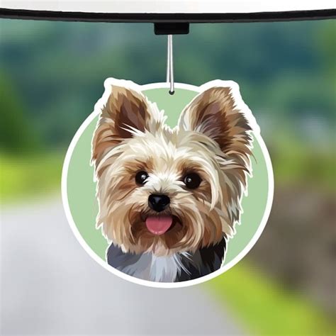 Yorkie Terrier Dog Car Air Freshener Yorkshire Terrier Rear View