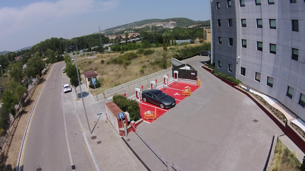 Tesla Supercharger in Girona, Spain