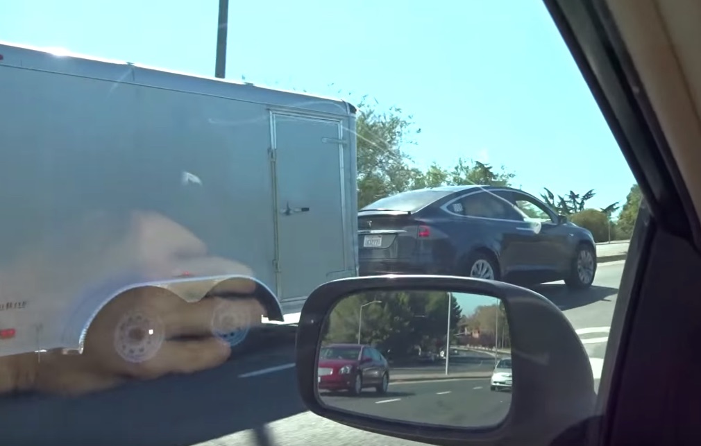 Tesla Model X Towing Cargo Trailer