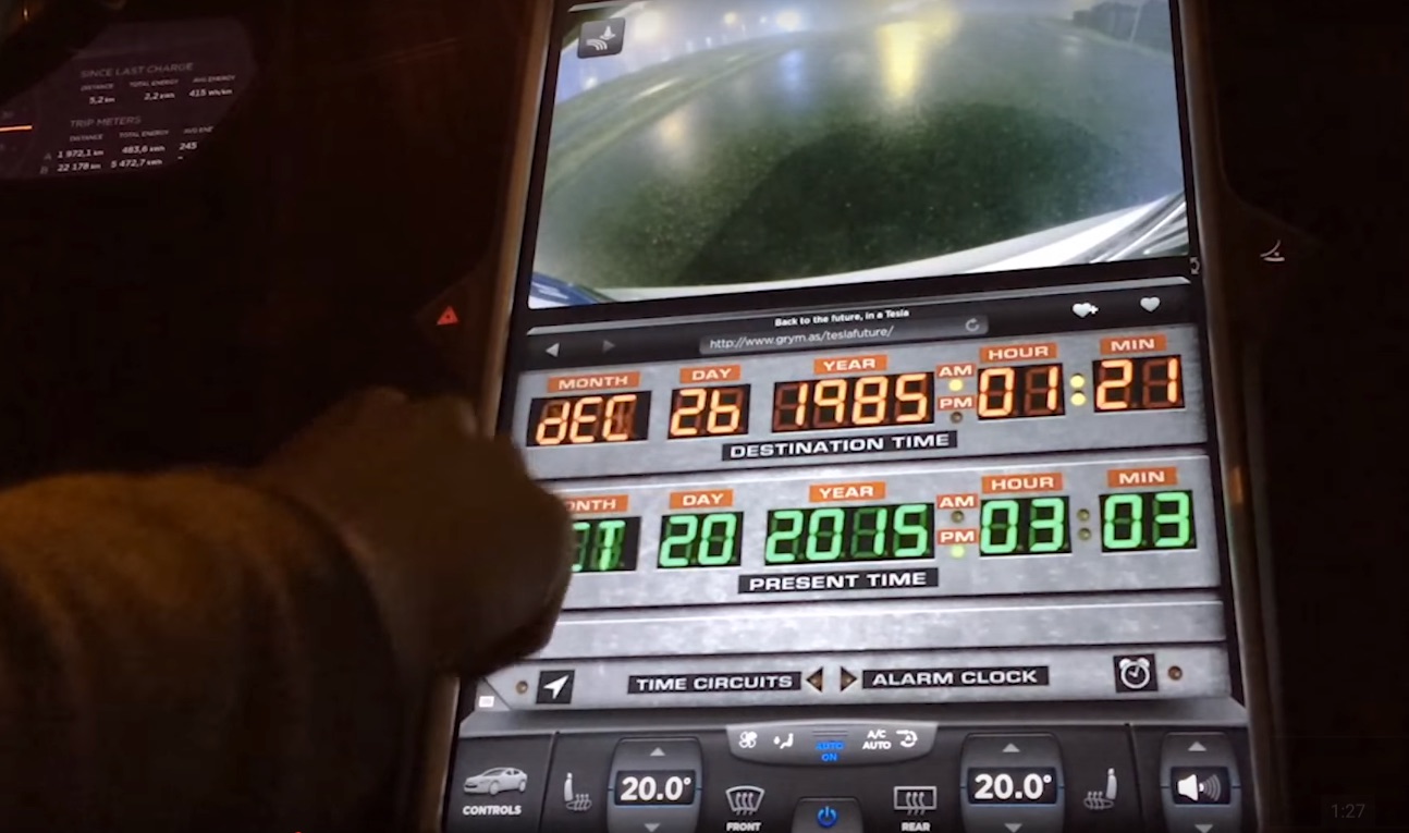 Tesla 'Back to the Future' App