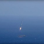 SpaceX rocket landing at sea