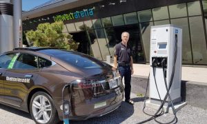 Alan Soule with his Tesla Model S