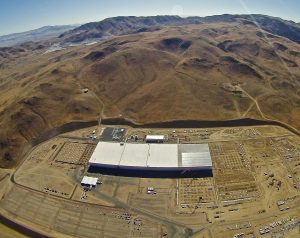 Tesla Gigafactory event prepartions seen in aerial photo taken July 24, 2016