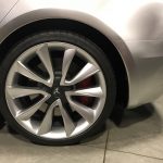 Silver Tesla Model 3 carbon center wheel at the Avaya Stadium [Credit: ryaneager via imgur]