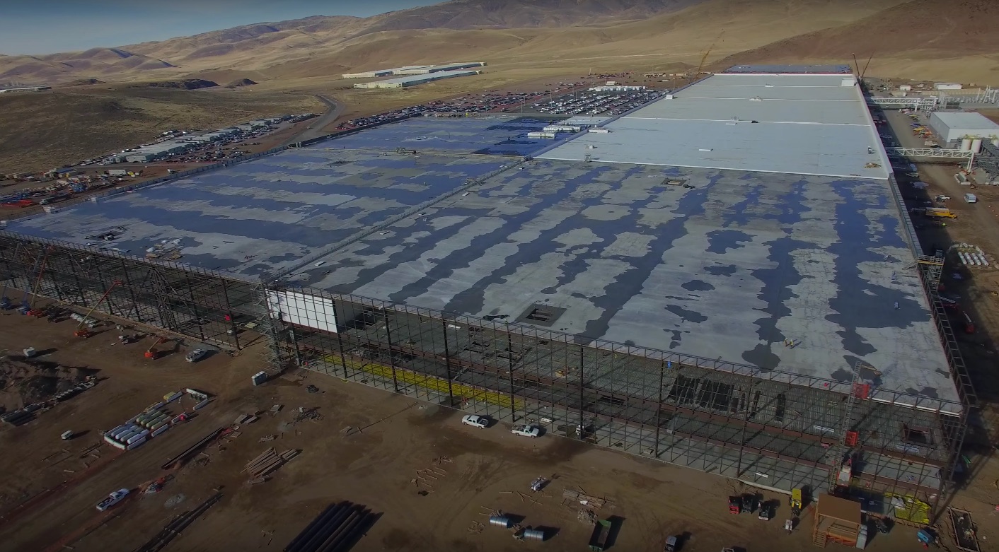 Tesla Gigafactory captured by drone December 2016