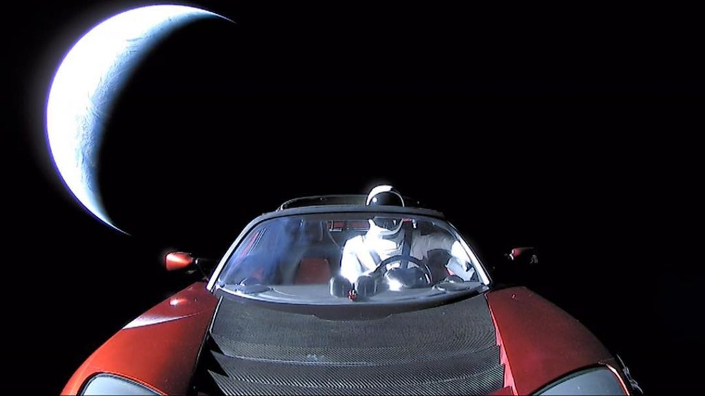 SpaceX's Falcon Heavy debut likely relied in part upon Tesla battery tech for second stage's nearly six hour-long coast before sending Starman beyond Earth orbit. (SpaceX)