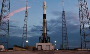 Falcon 9 B1049 stands at LC-40 ahead of SpaceX's first dedicated Starlink launch. (SpaceX)