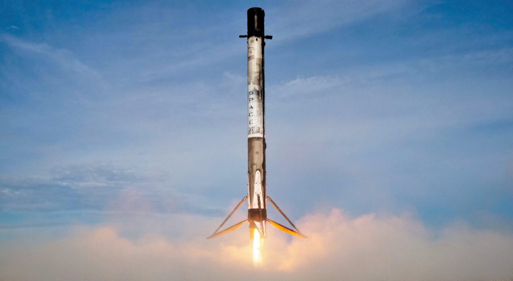 Pictured landing in July 2019 after its second launch, Falcon 9 booster B1056 - now on its fourth launch - is set to break a crucial reusability record. (SpaceX)