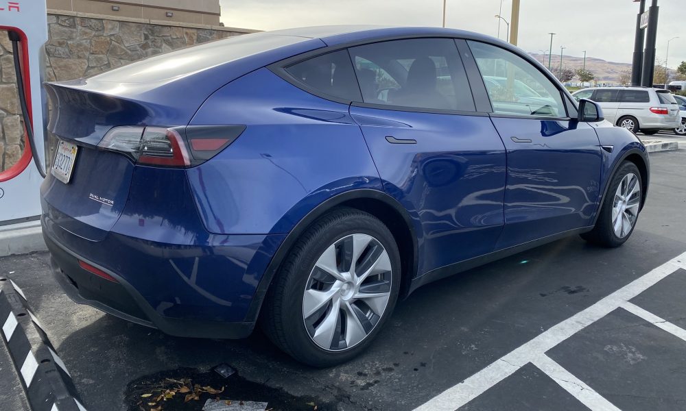 Blue Tesla Model Y Performance