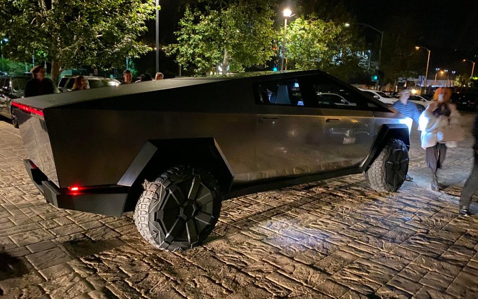 Tesla Cybertruck at Nobu restaurant in Malibu, California