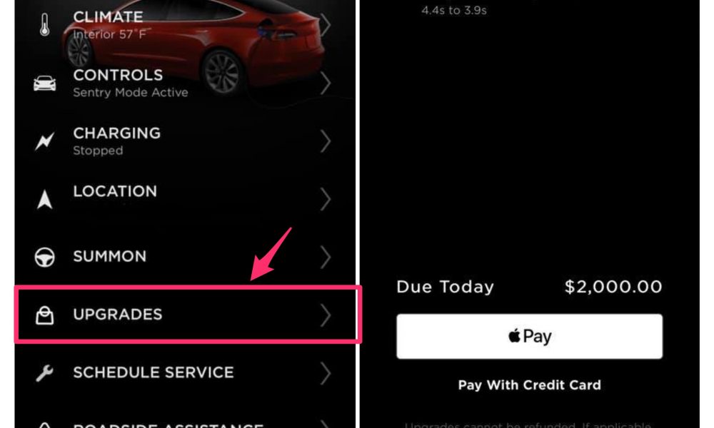 Tesla mobile app upgrades (Credit: Mark Gillund‎ via Tesla Model 3 Facebook Group)