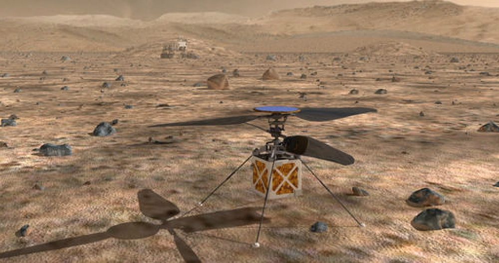 The Mars helicopter is an autonomous rotorcraft that will travel with the 2020 rover. Credit: NASA/JPL-Caltech