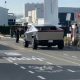 Tesla Cybertruck filming a segment for Jay Leno's Garage at the Design Center in Hawthorne, CA