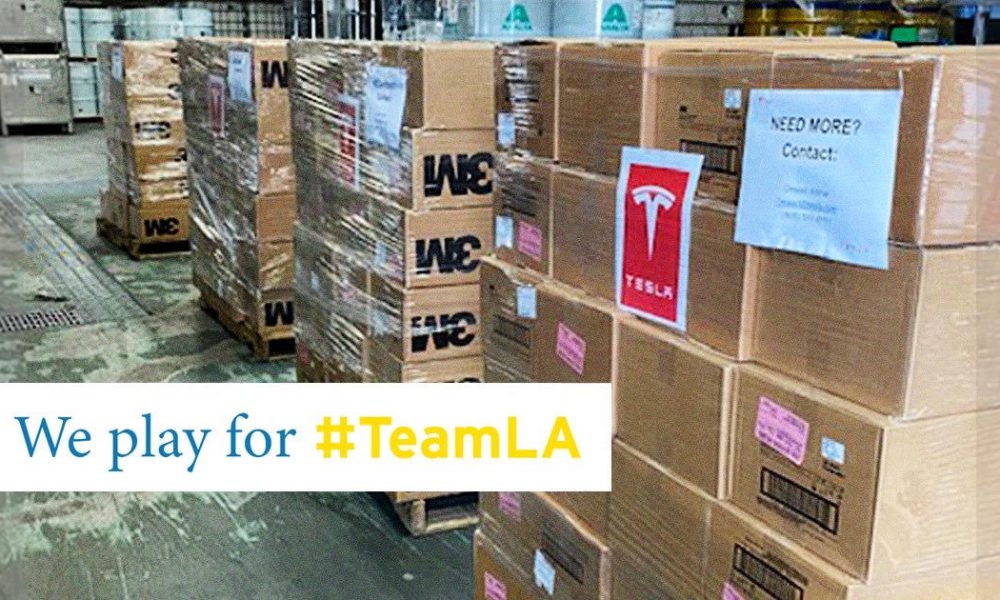 Tesla donates supply of 3M masks to medical facilities to help staff protect themselves against the coronavirus. Credit: UCLA