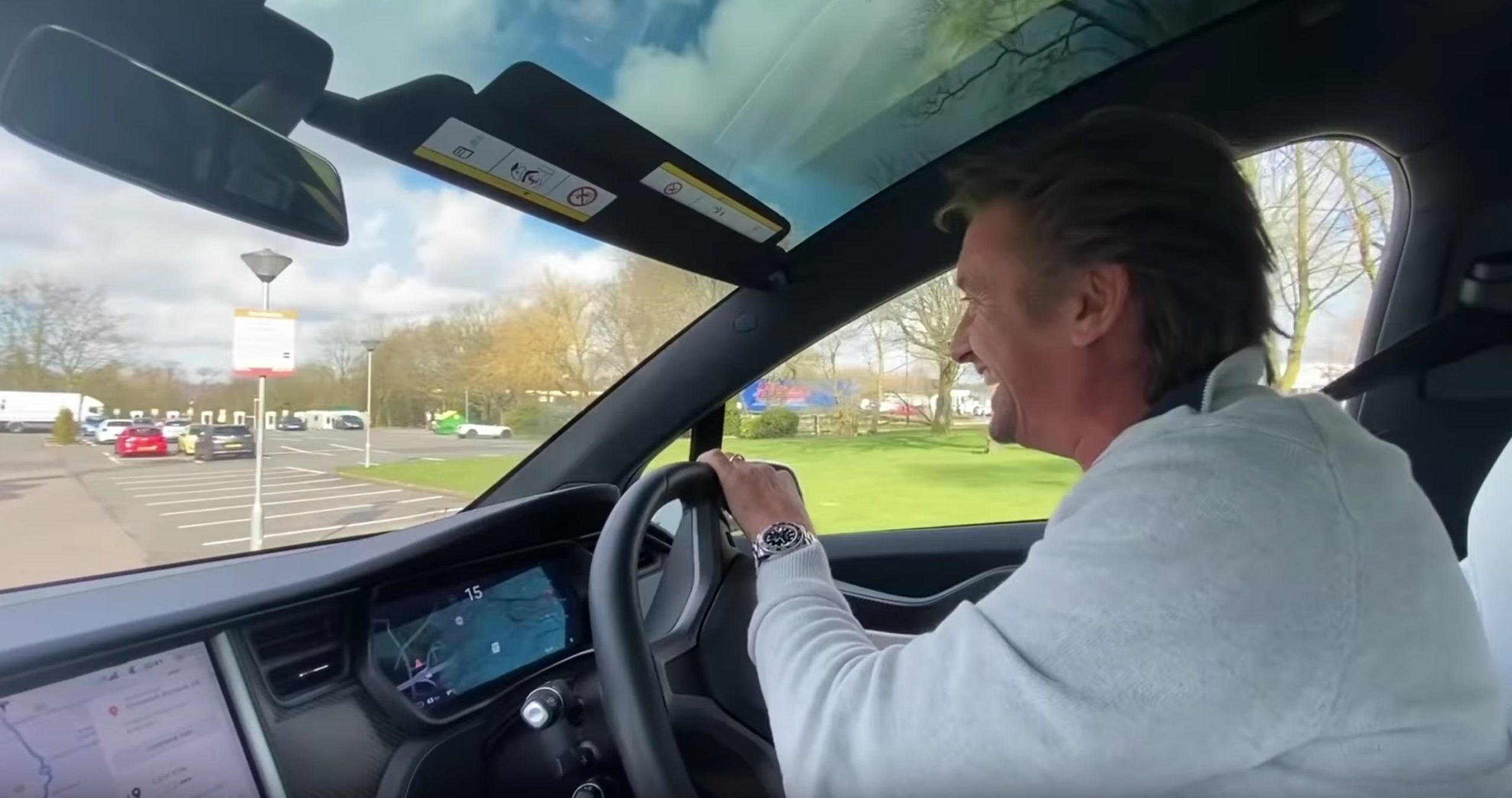 Richard Hammond drives a Tesla Model X on a long distance road trip