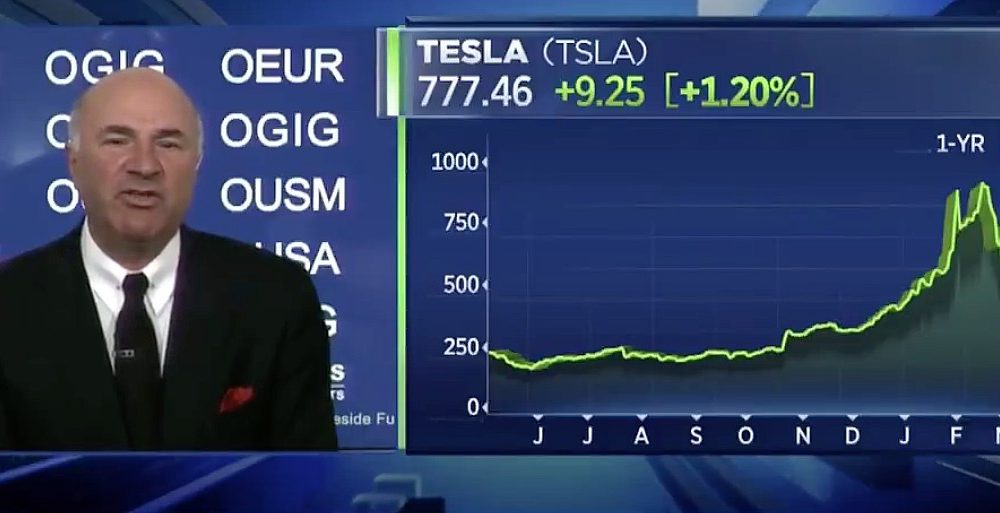 Kevin O'Leary does not believe TSLA stock is overvalued. (Credit: CNBC)