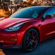 red tesla model 3