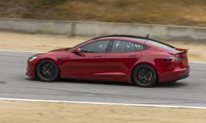 Tesla Model S Plaid track testing at Laguna Seca Raceway (May 14 2021, Credit: The Kilowatts)