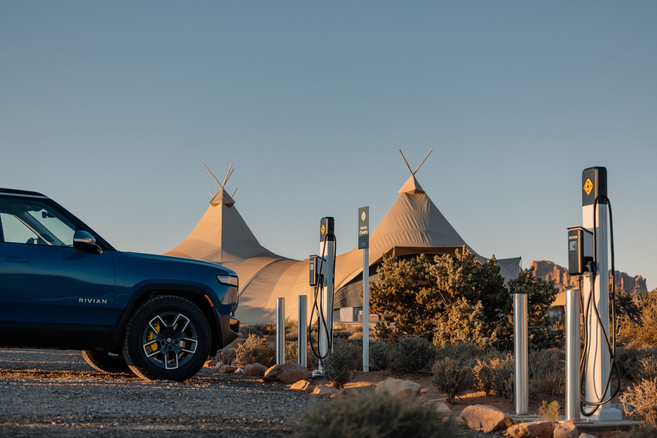 rivian under canvas partnership charging