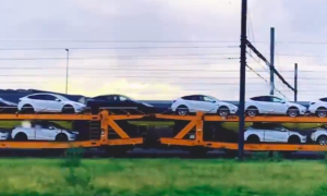 Massive Tesla delivery train spotted in Europe