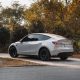 tesla model y in the fall