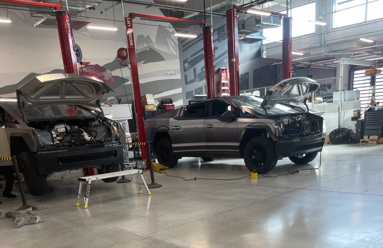 tesla cybertruck wrapped like an F-150 Lightning