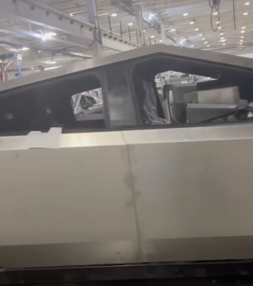 tesla cybertruck inside giga texas