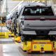 ford f-150 lightning trucks on a production line