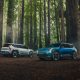 kia ev9 suvs in the woods